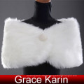 Grace Karin Elegantes Design Winter Weiß Faux Pelz Hochzeit Braut Schals CL2616